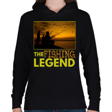 PRINTFASHION the fishing legend - Női kapucnis pulóver - Fekete