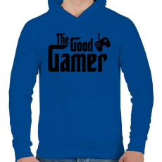 PRINTFASHION The Good Gamer - Férfi kapucnis pulóver - Királykék