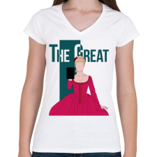 PRINTFASHION The Great - Nagy Katalin - Női V-nyakú póló - Fehér női póló
