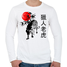 PRINTFASHION the hunting tiger - Férfi hosszú ujjú póló - Fehér férfi póló