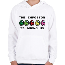 PRINTFASHION The impostor is among us - Gyerek kapucnis pulóver - Fehér gyerek pulóver, kardigán