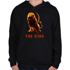 PRINTFASHION THE KING - Gyerek kapucnis pulóver - Fekete gyerek pulóver, kardigán