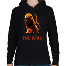 PRINTFASHION THE KING - Női kapucnis pulóver - Fekete női pulóver, kardigán