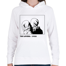 PRINTFASHION The lovers - Női kapucnis pulóver - Fehér női pulóver, kardigán