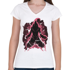 PRINTFASHION The Majin - Női V-nyakú póló - Fehér női póló