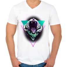 PRINTFASHION The master of the universe - Férfi V-nyakú póló - Fehér
