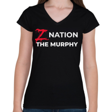 PRINTFASHION THE MURPHY - Női V-nyakú póló - Fekete