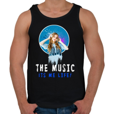 PRINTFASHION THE MUSIC ITS ME LIFE - Férfi atléta - Fekete