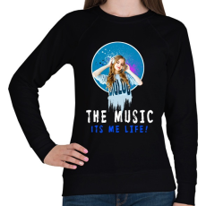PRINTFASHION THE MUSIC ITS ME LIFE - Női pulóver - Fekete