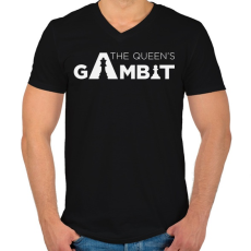 PRINTFASHION The Queen's Gambit logo - Férfi V-nyakú póló - Fekete