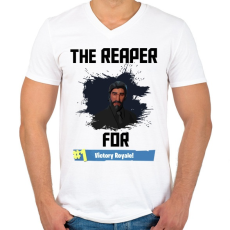 PRINTFASHION The Reaper - Férfi V-nyakú póló - Fehér