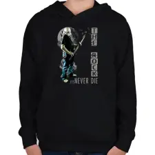 PRINTFASHION THE ROCK ITS NEVER DIE - Gyerek kapucnis pulóver - Fekete gyerek pulóver, kardigán