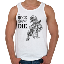 PRINTFASHION The rock never die - Férfi atléta - Fehér atléta, trikó