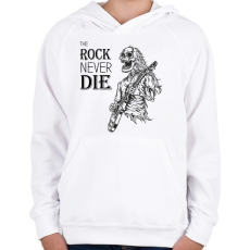 PRINTFASHION The rock never die - Gyerek kapucnis pulóver - Fehér