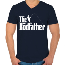 PRINTFASHION The Rodfather Fehér - Férfi V-nyakú póló - Sötétkék férfi póló