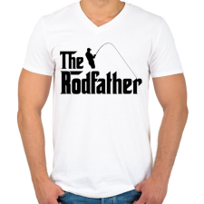 PRINTFASHION The Rodfather Fekete - Férfi V-nyakú póló - Fehér férfi póló
