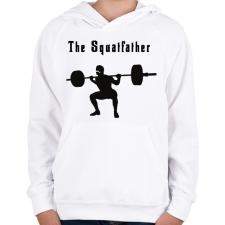 PRINTFASHION The squatfather - Gyerek kapucnis pulóver - Fehér gyerek pulóver, kardigán