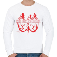 PRINTFASHION The upside down piros - Férfi pulóver - Fehér férfi pulóver, kardigán