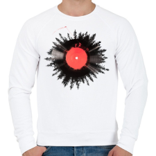 PRINTFASHION The vinyl of my life - Férfi pulóver - Fehér férfi pulóver, kardigán