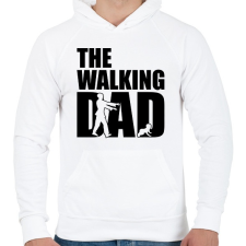 PRINTFASHION The walking dad - Férfi kapucnis pulóver - Fehér férfi pulóver, kardigán
