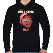 PRINTFASHION The walking dad - Férfi kapucnis pulóver - Fekete férfi pulóver, kardigán