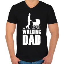 PRINTFASHION The walking dad - Férfi V-nyakú póló - Fekete férfi póló