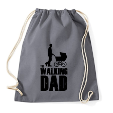 PRINTFASHION The walking dad - Sétáló apa - Sportzsák, Tornazsák - Grafitszürke tornazsák