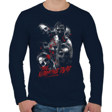 PRINTFASHION The walking dead - Férfi hosszú ujjú póló - Sötétkék