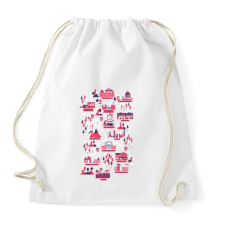 PRINTFASHION The walking dead map - Sportzsák, Tornazsák - Fehér tornazsák