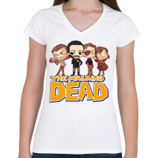 PRINTFASHION The Walking Dead - Női V-nyakú póló - Fehér női póló