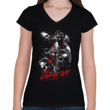 PRINTFASHION The walking dead - Női V-nyakú póló - Fekete női póló