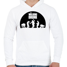 PRINTFASHION The Walking Drunk - Férfi kapucnis pulóver - Fehér férfi pulóver, kardigán