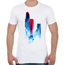PRINTFASHION The wolf of the city - Férfi póló - Fehér férfi póló
