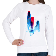 PRINTFASHION The wolf of the city - Női pulóver - Fehér női pulóver, kardigán