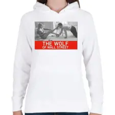 PRINTFASHION The wolf of wall street  - Női kapucnis pulóver - Fehér női pulóver, kardigán