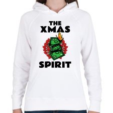 PRINTFASHION THE XMAS SPIRIT - Női kapucnis pulóver - Fehér női pulóver, kardigán