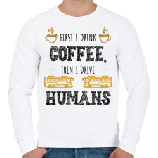 PRINTFASHION Then I drive humans - Férfi pulóver - Fehér férfi pulóver, kardigán