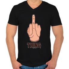PRINTFASHION Thing - Férfi V-nyakú póló - Fekete
