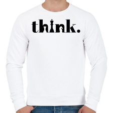 PRINTFASHION think. - Férfi pulóver - Fehér férfi pulóver, kardigán