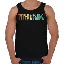 PRINTFASHION THINK - Gondolkodj - Férfi atléta - Fekete atléta, trikó