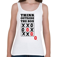 PRINTFASHION Think outside the box! - Női atléta - Fehér női trikó