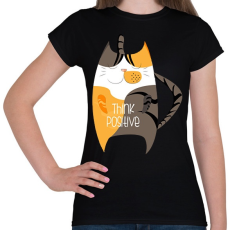 PRINTFASHION Think positive  - Női póló - Fekete