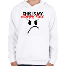 PRINTFASHION This is My happy face - Gyerek kapucnis pulóver - Fehér