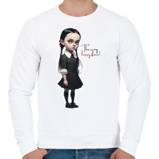 PRINTFASHION This is my happy face! - Wednesday - vicces póló minta - Férfi pulóver - Fehér