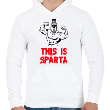 PRINTFASHION This is Sparta 1 - Férfi kapucnis pulóver - Fehér férfi pulóver, kardigán