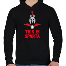 PRINTFASHION This is Sparta 3 - Férfi kapucnis pulóver - Fekete férfi pulóver, kardigán