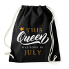 PRINTFASHION THIS QUEEN WAS BORN IN JULY - Sportzsák, Tornazsák - Fekete