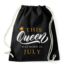 PRINTFASHION THIS QUEEN WAS BORN IN JULY - Sportzsák, Tornazsák - Fekete tornazsák