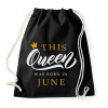 PRINTFASHION THIS QUEEN WAS BORN IN JUNE - Sportzsák, Tornazsák - Fekete