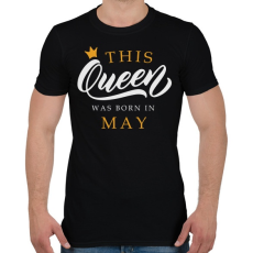 PRINTFASHION THIS QUEEN WAS BORN IN MAY - Férfi póló - Fekete